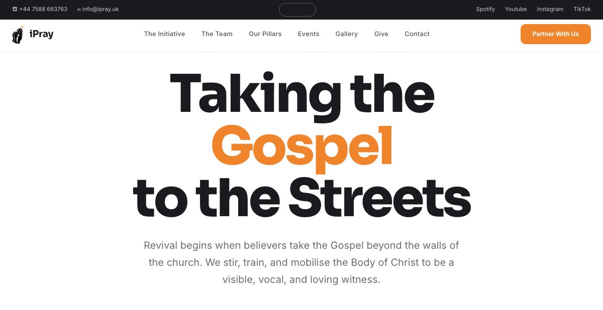 iPray evangelistic ministry website redesign