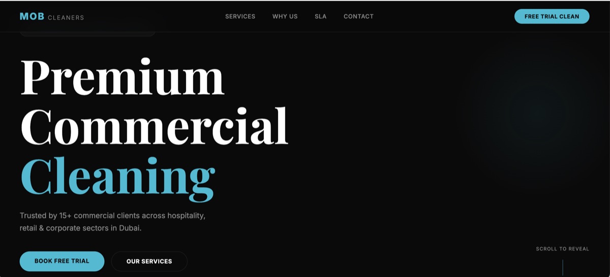 MOB Cleaners website redesign